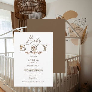 Woodland Animals Brown Schattige Baby shower Kaart