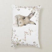 Woodland Animals Bunny Rabbit Floral Script Accent Kussen (Achterkant (Verticaal))