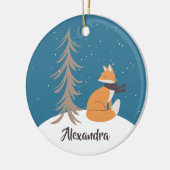 Woodland Animals Christmas Fox Ceramic Ornament (Links)