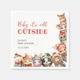 Woodland Animals Christmas Winter Baby shower Servet