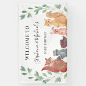 Woodland Animals Couple's Baby shower Welkom Spandoek (Verticaal)