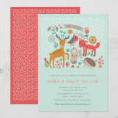 Woodland Animals Couples' Shower Kaart (Voorkant / Achterkant)