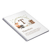 Woodland Animals Custom Monogram Notitieboek (Rechterzijde)