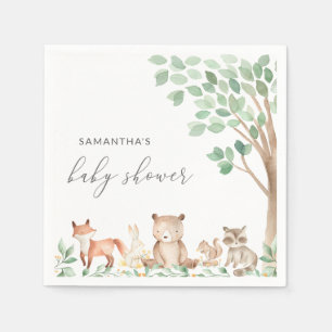 Woodland Animals Cute Gender Neutral Baby shower Servet