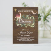 Woodland Animals Deer Christening Invite Baptism (Staand voorkant)