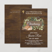 Woodland Animals Deer Christening Invite Baptism (Voorkant / Achterkant)