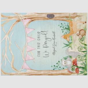 Woodland Animals Deer Owl Hegel Baby Girl Tissuepapier