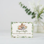 Woodland Animals Diaper Raffle Greenery Forest Informatiekaartje (Staand voorkant)