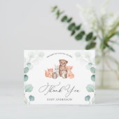 Woodland Animals Douche per Mail Dank u Briefkaart (Staand voorkant)