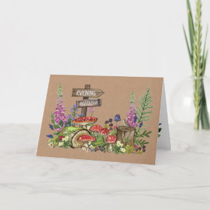 Woodland Animals Evening Wedding Invitation Kaart