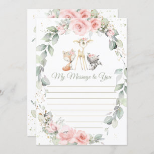 Woodland Animals Floral Time Capsule Bericht Kaart