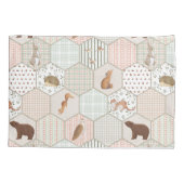 Woodland Animals Forest Patchwork Baby shower Gift Kussensloop (Achterkant)