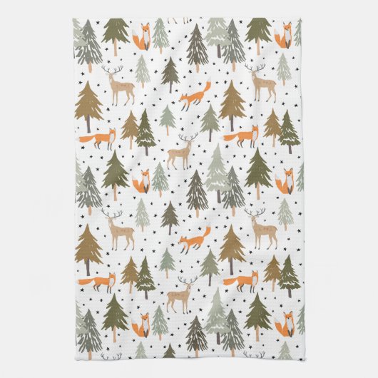 Woodland Animals Fox Theedoek (Verticaal)