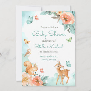 Woodland Animals Genderneutraal Leuk Baby shower Kaart