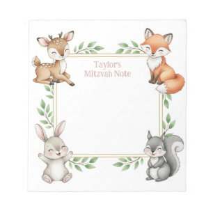 Woodland Animals gepersonaliseerde Mitswa Note Not Notitieblok