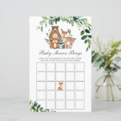 Woodland Animals Greenery Baby shower Bingo Game (Staand voorkant)