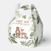 Woodland Animals Greenery Baby shower Hartelijk da Bedankdoosjes (Achterkant)