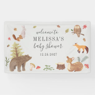 Woodland Animals Greenery Baby shower Welcome Spandoek
