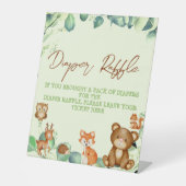 Woodland Animals Greenery Eucalyptus Diaper Raffle Reclamebord Met Voetstuk (Voorkant)