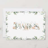 Woodland Animals Greenery Twin Neutraal Baby showe Kaart (Achterkant)
