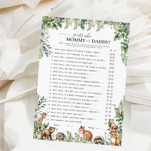 Woodland Animals Guess Mama of Daddy Baby Spel