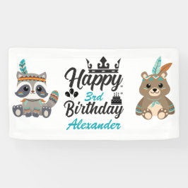 Woodland Animals "Happy Birthday" Banner