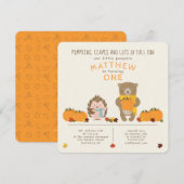 Woodland Animals Herfst Verjaardag Kaart (Voorkant / Achterkant)