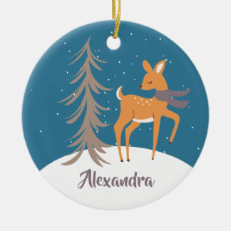 Woodland Animals kerst deer keramisch sierlijk Ornament