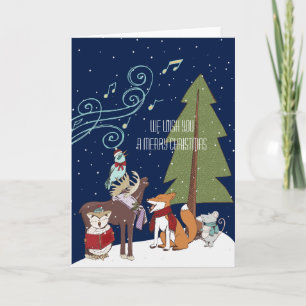 Woodland Animals Kerstmis Feestdagen Kaart