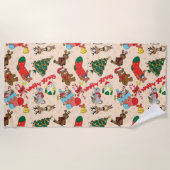 Woodland Animals Kerstmis Strandlaken (Voorkant)