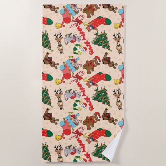 Woodland Animals Kerstmis Strandlaken (Voorkant)