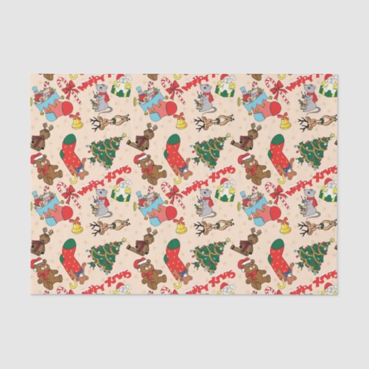 Woodland Animals Kerstmis Tissuepapier (Voorkant)