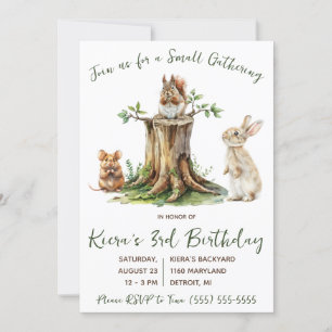 Woodland Animals, kleine bijeenkomst, verjaardagsf Kaart