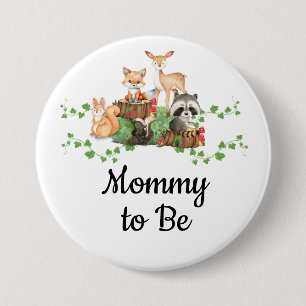 Woodland Animals Mama To Be Pin Ronde Button 7,6 Cm