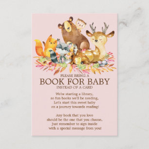 Woodland Animals Meisjes Baby shower Boek voor Bab Kaart