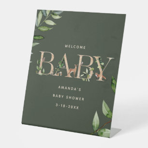 Woodland Animals met Baby shower Welkom Reclamebord Met Voetstuk