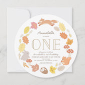 Woodland Animals met de eerste verjaardag Kaart (Voorkant)