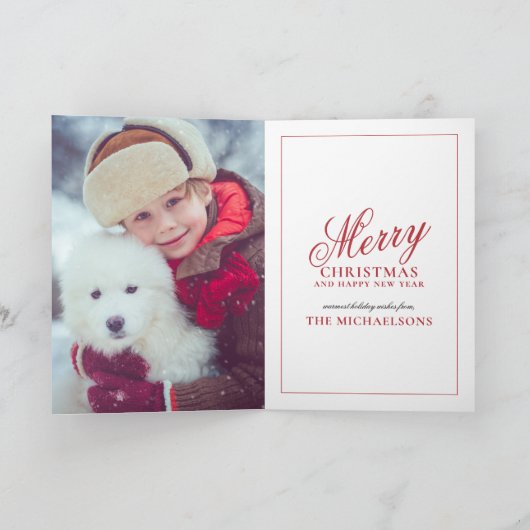 Woodland Animals met Santa Claus en Zijn Sleigh Feestdagen Kaart (Binnen)