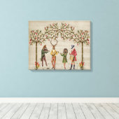 Woodland Animals Minstrel Group Canvas Afdruk (Insitu (Houten vloer))
