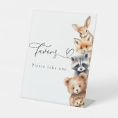 Woodland Animals Modern Baby shower Bar Reclamebord Met Voetstuk (Voorkant)