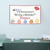 Woodland Animals Name Modern Birthday Party Spandoek (Beurs)