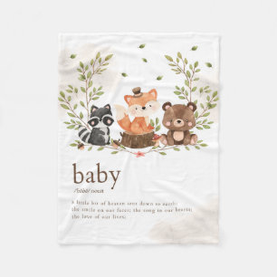 Woodland Animals Neursery Family Betekenis Fleece Deken