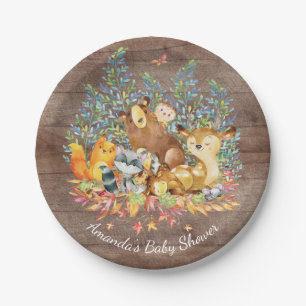 Woodland Animals Neutraal Baby shower 7" Bord