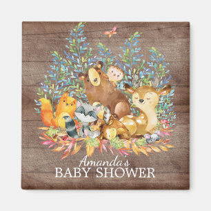 Woodland Animals Neutraal Baby shower Favor Magnet Magneet