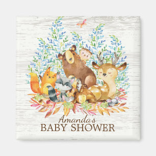 Woodland Animals Neutraal Baby shower Favor Magnet Magneet