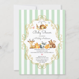 Woodland Animals Neutraal Baby shower Kaart