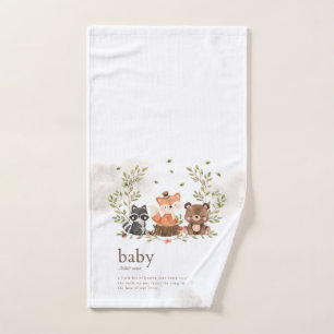Woodland Animals Nursery Baby Betekenis Handdoek