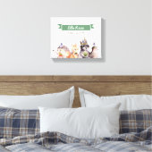 Woodland Animals Nursery Name Wall Art Canvas Afdruk (Insitu (Slaapkamer))