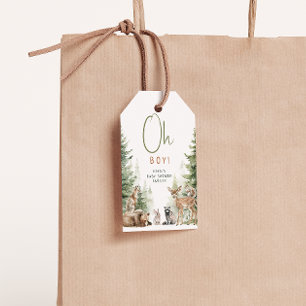 Woodland Animals Oh Boy Baby shower Dank je wel Cadeaulabel