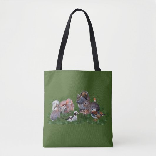 Woodland Animals over Print Bag Tote Bag (Voorkant)